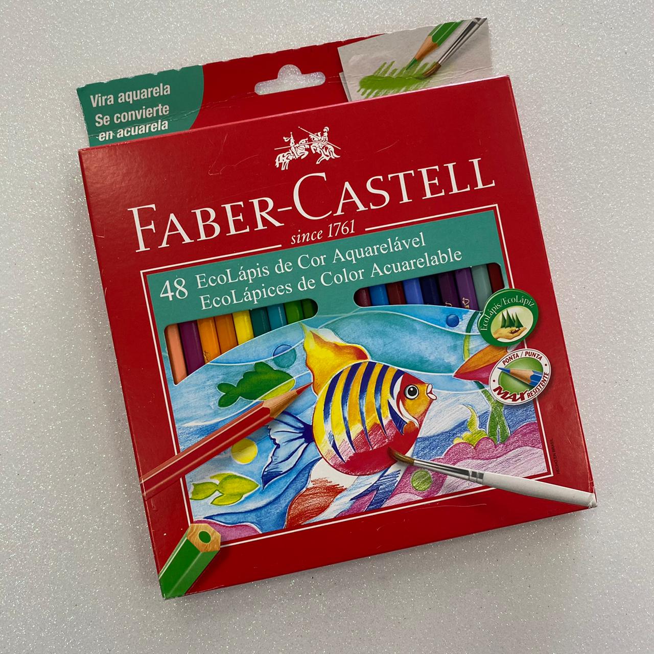 Lápis de Cor Aquarela da Faber-Castell – Estojo com 48 cores ...